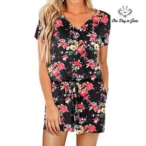 Artfish Summer Casusal Sexy Wrap V Neck Romper Size S